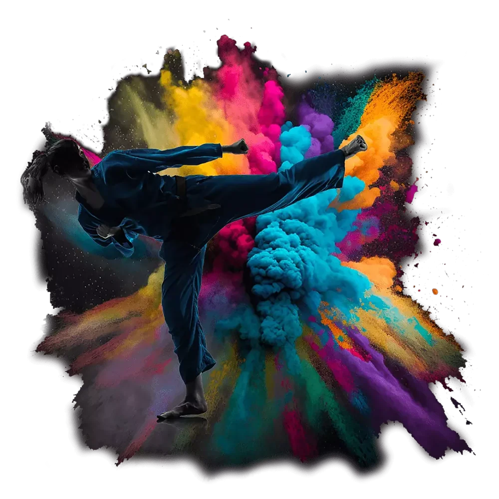 Colorful-Karate-Woman-MORE-TRANSPARENCY [1440 x 1405 px]